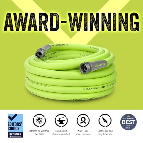 Flexzilla Garden Hose 5/8 in. x 50 ft, Heavy Duty, Lightweight, Drinking Water Safe, ZillaGreen - HFZG550YW-E