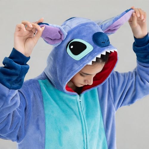 COSUSKET Snug Fit Unisex Adult Onesie Pajamas, Flannel Cosplay Animal One Piece Halloween Costume Sleepwear Homewear Light Blue
