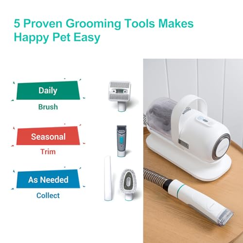 neabot Neakasa P1 Pro Pet Grooming Kit & Vacuum Suction 99% Pet Hair, Professional Clippers with 5 Proven Grooming Tools for Dogs Cats and Other Animals