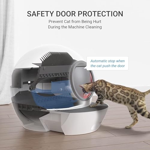 Self-Cleaning Litter Box, SMARTELF Automatic Cat Litter Box Extra Large Litter Box for Multiple Cats, Odor Removal Anti Pinch Kitty Litter Box