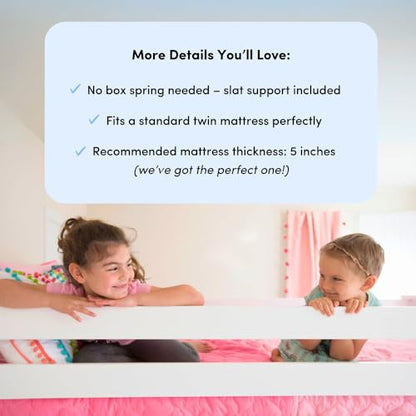 Max & Lily Classic Twin Over Full Bunk Bed, Blue