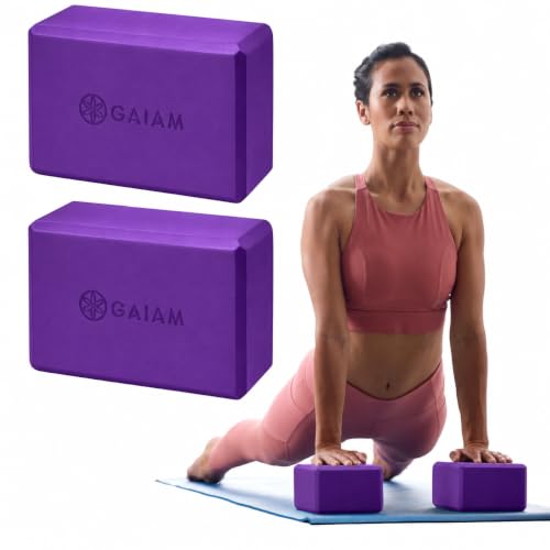 Gaiam Yoga Block - Supportive Latex-Free Eva Foam - Soft Non-Slip Surface with Beveled Edges for Yoga, Pilates, Meditation - Yoga Accessories for Stability, Balance, Deepen Stretches