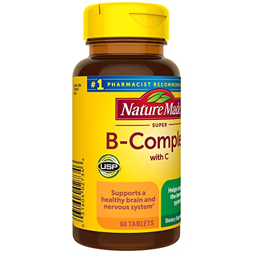 Nature Made Super B Complex with Vitamin C and Folic Acid, Dietary Supplement for Immune Support, 60 Tablets, 60 Day Supply