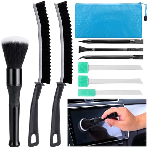 XANGNIER Car Detailing Kit Interior, Car Cleaning Interior Cleaner Brush Kit Tool, 10 Pcs Tools Sets
