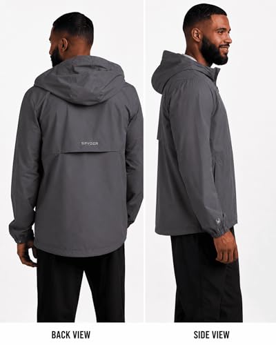 Spyder Mens Rain Jacket - Waterproof Lightweight Hooded Windbreaker