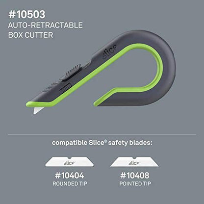 Slice Auto-Retractable Box Cutter, Heavy Duty Utility Knife, Safe Ceramic Blade Lasting 11x Longer than Metal, 1 Pack