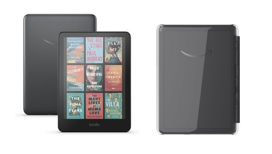 Kindle Colorsoft Signature Edition Clear Case Bundle: Include Kindle Colorsoft Signature Edition 32GB (newest model) | Metallic Black & Clear Case | Black