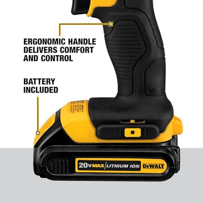 DEWALT 20V Max Cordless Drill/Driver Kit, Compact, 1/2-Inch (DCD771C2), Yellow