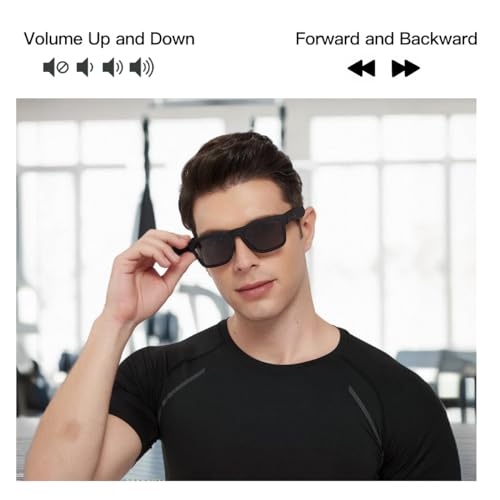 OhO Smart Glasses,Polarized Sunglasses with Bluetooth Speaker,Athletic/Outdoor UV Protection and Voice Control,Unisex (Grey Lens)