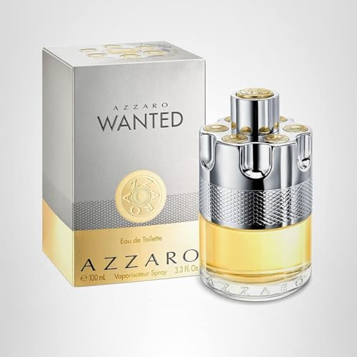 Azzaro Wanted Eau de Toilette - Vibrant & Irresistible Mens Cologne - Woody, Citrus & Spicy Fragrance - Cardamom, Lemon, Vetiver - Everyday Wear - Luxury Perfumes for Men - Full Size, 3.3 Fl. Oz