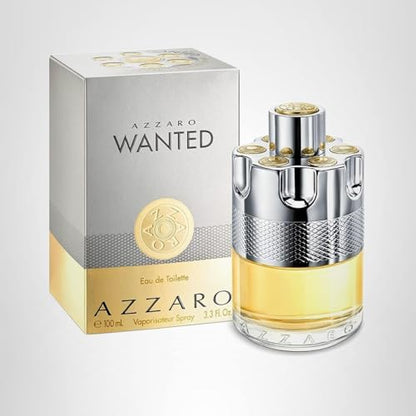 Azzaro Wanted Eau de Toilette - Vibrant & Irresistible Mens Cologne - Woody, Citrus & Spicy Fragrance - Cardamom, Lemon, Vetiver - Everyday Wear - Luxury Perfumes for Men - Full Size, 3.3 Fl. Oz