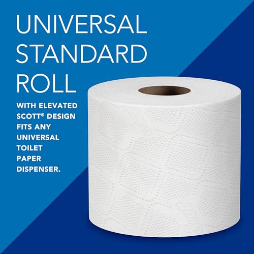 Scott® Professional 100% Recycled Fiber Standard Roll Toilet Paper, Bulk (13217), with Elevated Design, 2-Ply, White, Individually wrapped rolls (473 Sheets/Roll, 80 Rolls/Case, 37,840 Sheets/Case)