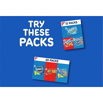 Nabisco Team Favorites Variety Pack, OREO Mini, CHIPS AHOY! Mini, Teddy Grahams Honey & Barnum's Animal Crackers, School Snacks, 30 Snack Packs