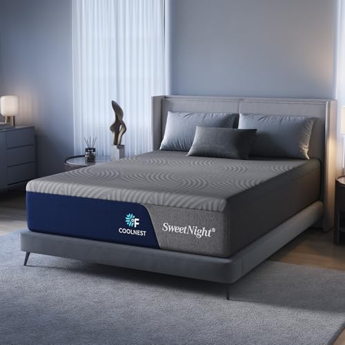 Sweetnight CoolNest 14 Inch King Size Mattress, Cooling King Memory Foam Mattress for Cool Night Sleep, 5-Zone Ergo Support for Pressure Relief, Medium, CertiPUR-US Certified