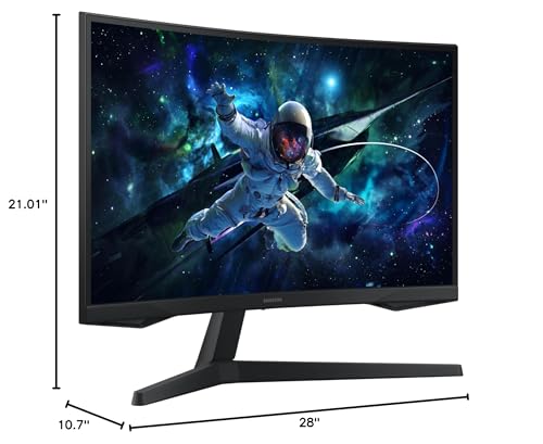 Samsung 32" Odyssey G55C Series QHD 1000R Curved Gaming Monitor, 1ms(MPRT), HDR10, 165Hz, AMD Radeon FreeSync, Eye Care, Glare Free, Sharp Resolution LS32CG550ENXZA