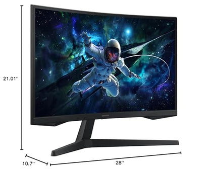 Samsung 32" Odyssey G55C Series QHD 1000R Curved Gaming Monitor, 1ms(MPRT), HDR10, 165Hz, AMD Radeon FreeSync, Eye Care, Glare Free, Sharp Resolution LS32CG550ENXZA