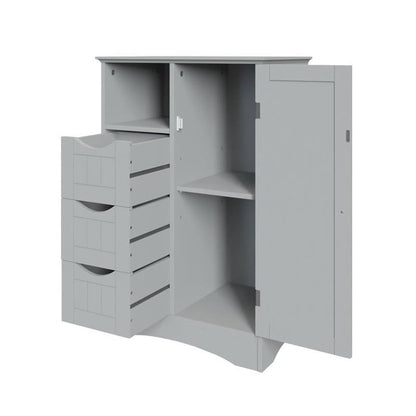 RiverRidge Ashland Collection 1 Door, 3 Drawer, Gray Floor Cabinet,Grey