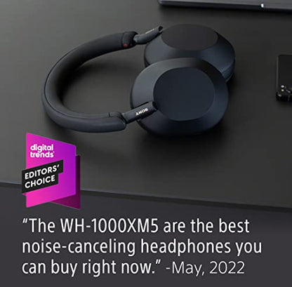 Sony WH-1000XM5 Premium Noise Canceling Headphones, Auto NC Optimizer, 30-Hour Battery, Alexa Voice Control, Midnight Blue