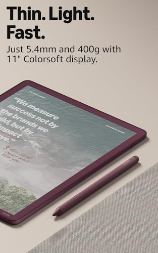 Amazon Kindle Scribe Colorsoft 64GB (newest model) — 11” paper-like color display — Write in notebooks, docs, and books. Read in any light. Pen included - Fig