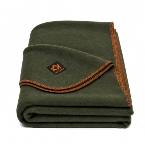 Arcturus Military Wool Blanket - Warm, Thick, Washable | Great for camping, outdoor events, cold weather, emergency kits and cozy nights at home | 4.5 lbs, triple-washed