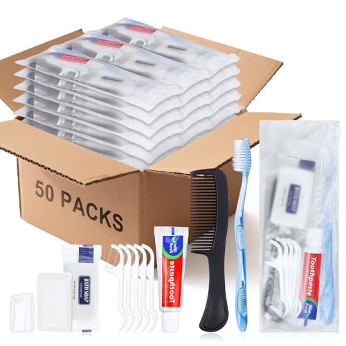 HQSLsund 50 Sets Personal Hygiene Kit Basic Toiletry Kits Homeless Supplies