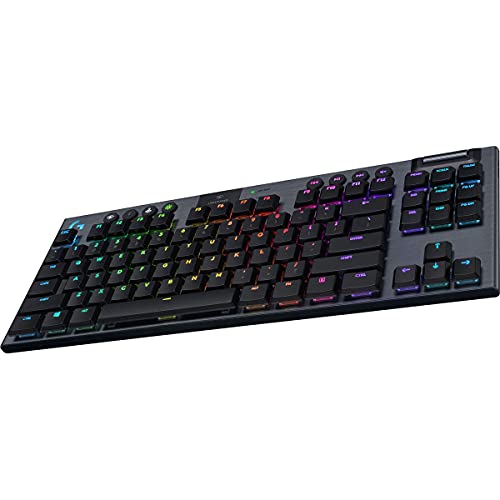 Logitech G915 TKL Tenkeyless Lightspeed Wireless RGB Mechanical Gaming Keyboard, Low Profile Switch Options, Lightsync RGB, Advanced Wireless and Bluetooth Support - Tactile