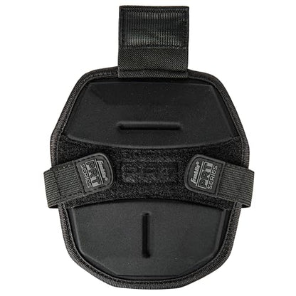 Franklin Sports Baseball + Softball Leg Guard - PRT Series Adult Shin + Foot Shield for Batting - Protective Leg + Ankle Guard with Toe Plate - Right Hand + Left Hand Hitters - Black/Gold - One Size