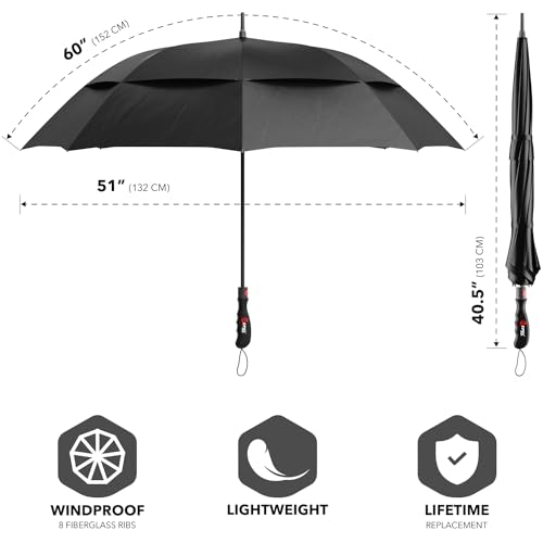 Repel Umbrella Windproof Travel Umbrellas for Rain - Easy Auto Open Close, Durable & Compact Umbrella, Strong Fiberglass Frame, Waterproof Canopy - Backpack, Purse, Portable, Black Umbrella for Travel