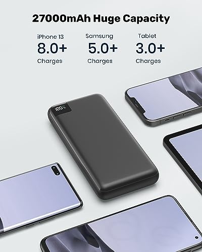 SOARAISE Power Bank 27000mAh Portable Charger 22.5W Fast Charging Phone Charger USB C in & Out PD External Battery Pack for iPhone, Android