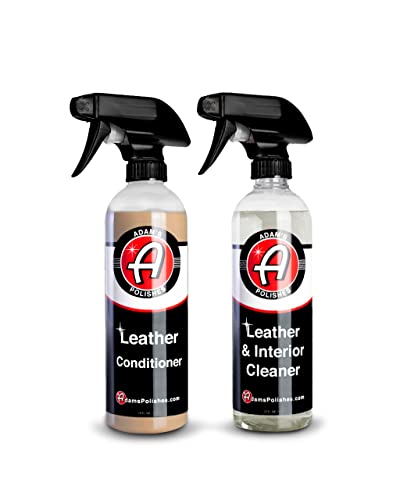 Adam's Polishes Leather Care Kit - Leather Cleaner & Conditioner Car Cleaning Supplies | UV Protection for Interior Accessories Steering Wheel Seat Dash Vinyl Shoe Polish Jacket