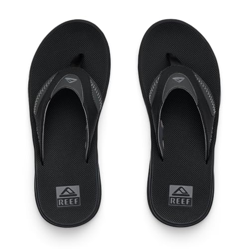 Reef Men's Cushion Fanning Flip-Flop, Black, 10