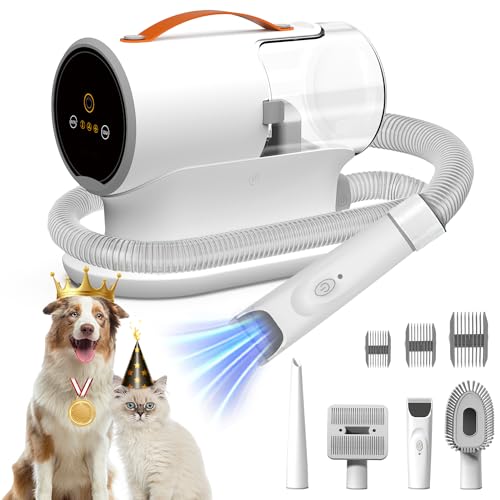 FIXR 12000Pa Powerful Pet Hair Vacuum for Shedding - 2L Dust Cup, Low Noise, 3 Suction Levels, 5 Grooming Tools