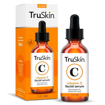 TruSkin Vitamin C Serum – Anti Aging Facial Serum with Vitamin C, Hyaluronic Acid, Vitamin E & More – Brightening Serum for Dark Spots, Even Skin Tone, Eye Area, Fine Lines & Wrinkles, 2 Fl Oz