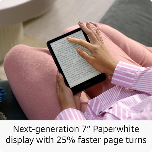 All-new Amazon Kindle Paperwhite Signature Edition (32 GB) – Our fastest Kindle with auto-adjusting front light, wireless charging, and weeks of battery life – Metallic Black