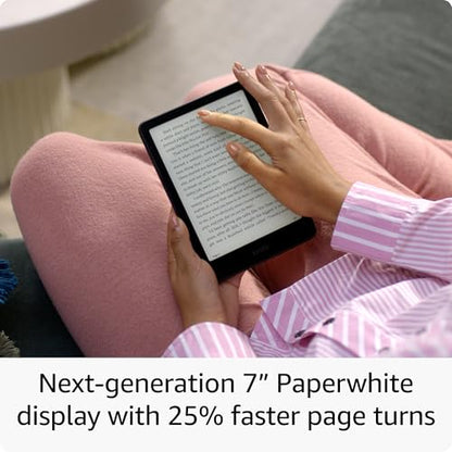 All-new Amazon Kindle Paperwhite Signature Edition (32 GB) – Our fastest Kindle with auto-adjusting front light, wireless charging, and weeks of battery life – Metallic Black