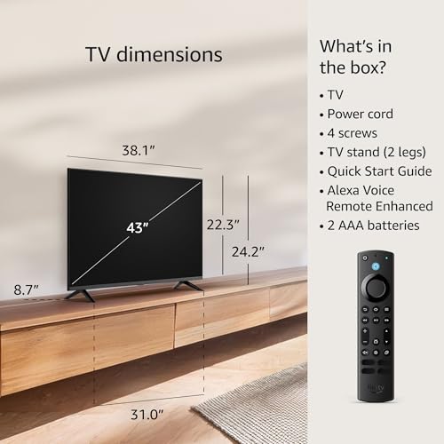 All-new Amazon Fire TV 43" 4-Series 4K UHD smart TV, stream live TV without cable, 2024 release
