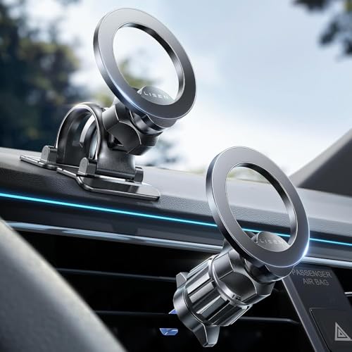 LISEN for MagSafe Car Mount,Car Accessories for Women Men [2025 Ultra] Magnetic Phone Holder for Car 360 Dashboard Vent Phone Mount for Car Organization iPhone 16 15 14 13 12 Pro Plus Mini, Black