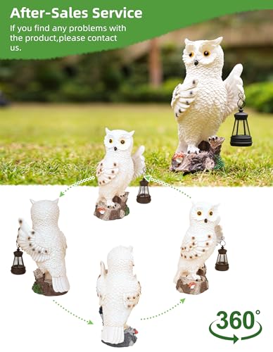 Plaitaoai Owl Solar Garden Statues Outdoor Decor-Outdoor Statues for Garden,Patio, Balcony, Yard Ornament-Birthdays Gifts for Women,Mom,Grandma,Wife,Sister