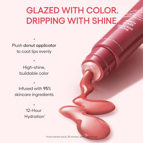 LANEIGE Glaze Craze Tinted Lip Serum, Strawberry Sprinkles: Hydrating Serum for Glossy,Nourished Lips with Plumping Polypeptides,0.42 oz