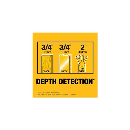 DEWALT Stud Finder, 3/4”, Locate Framing Studs Efficiently with LED Arrows, Ideal for Wood and Metal, AAA Batteries Included (DW0100)