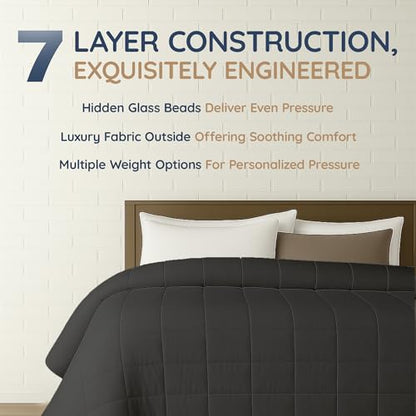 HomeSmart Products Weighted Blanket Queen Size 40lbs - Extra Heavy Blanket, Breathable Soft Fabric, Grey
