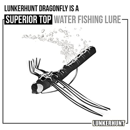 Lunkerhunt Dragonfly Fishing Lure with Double Skirted Wings | Perfect Topwater Fishing Lures for Bass, Trouth and Pike, Weedless Bait (Darner)