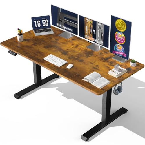 Veken 63" x 28" Super Large Standing Desk, Conference Room Tables, Brown