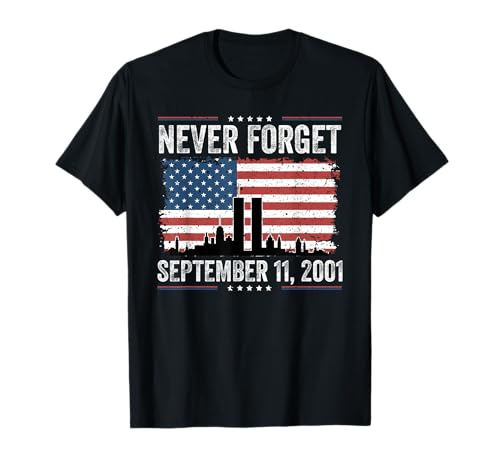 Never Forget September 11 2001 Memorial Day American Flag T-Shirt