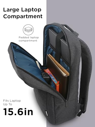 Lenovo Laptop Backpack B210, 15.6-Inch Laptop/Tablet, Durable, Water-Repellent, Lightweight, Clean Design, Sleek for Travel, Business Casual or College, GX40Q17225, Black