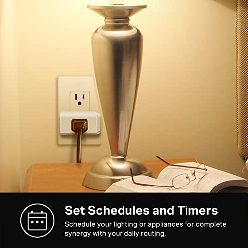 Kasa Smart Plug Mini 15A, Apple HomeKit Supported, Smart Outlet Works with Siri, Alexa & Google Home, UL Certified, App Control, Scheduling, Timer, 2.4G WiFi Only, 4 Count (Pack of 1) (EP25P4), White
