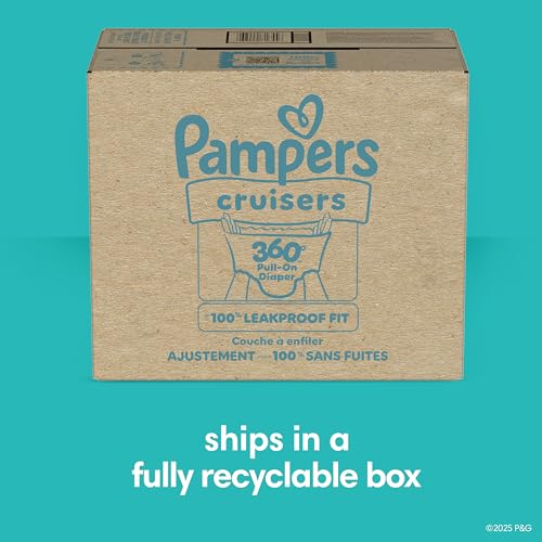 Pampers Diapers - Cruisers 360 - Size 4, 144 Count, Babyproof up to 100% Leakproof Pull-On Diaper