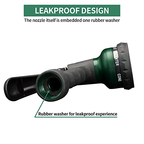 AUTOMAN-Garden-Hose-Nozzle,ABS Water Spray Nozzle with Heavy Duty 7 Adjustable Watering Patterns,Slip Resistant for Plants,Lawn,Washing Cars,Cleaning,Showering Pets & Outdoor Fun.