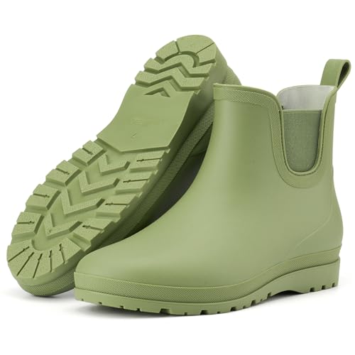 HISEA Men's Chelsea Rain Boots Waterproof Lightweight Ankle Deck Boots