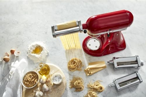 KitchenAid KSMPRA Stand Mixer Attachment Pasta Roller & Cutter, 3-Piece Set, Stainless Steel